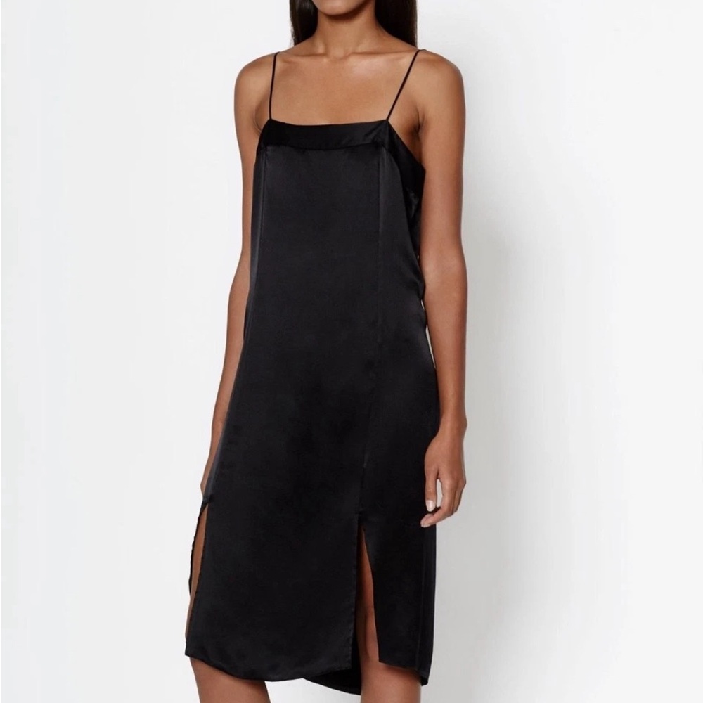 EQUIPMENT Silk Satin Slip Dress in Black Size Medium M NWOT